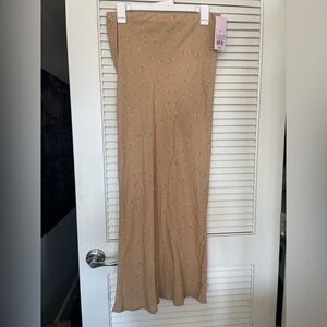 Wild Fable Tan Floral Maxi Skirt